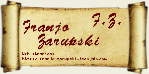 Franjo Zarupski vizit kartica